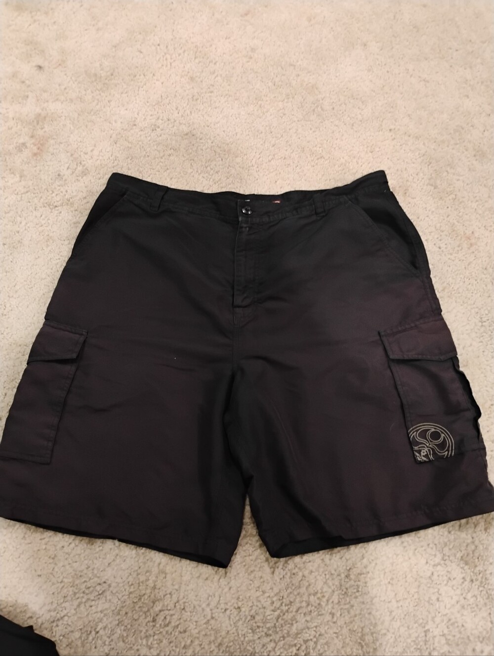 Hawaiian Island Creations Men's Black Cargo Shorts with Utility Pockets